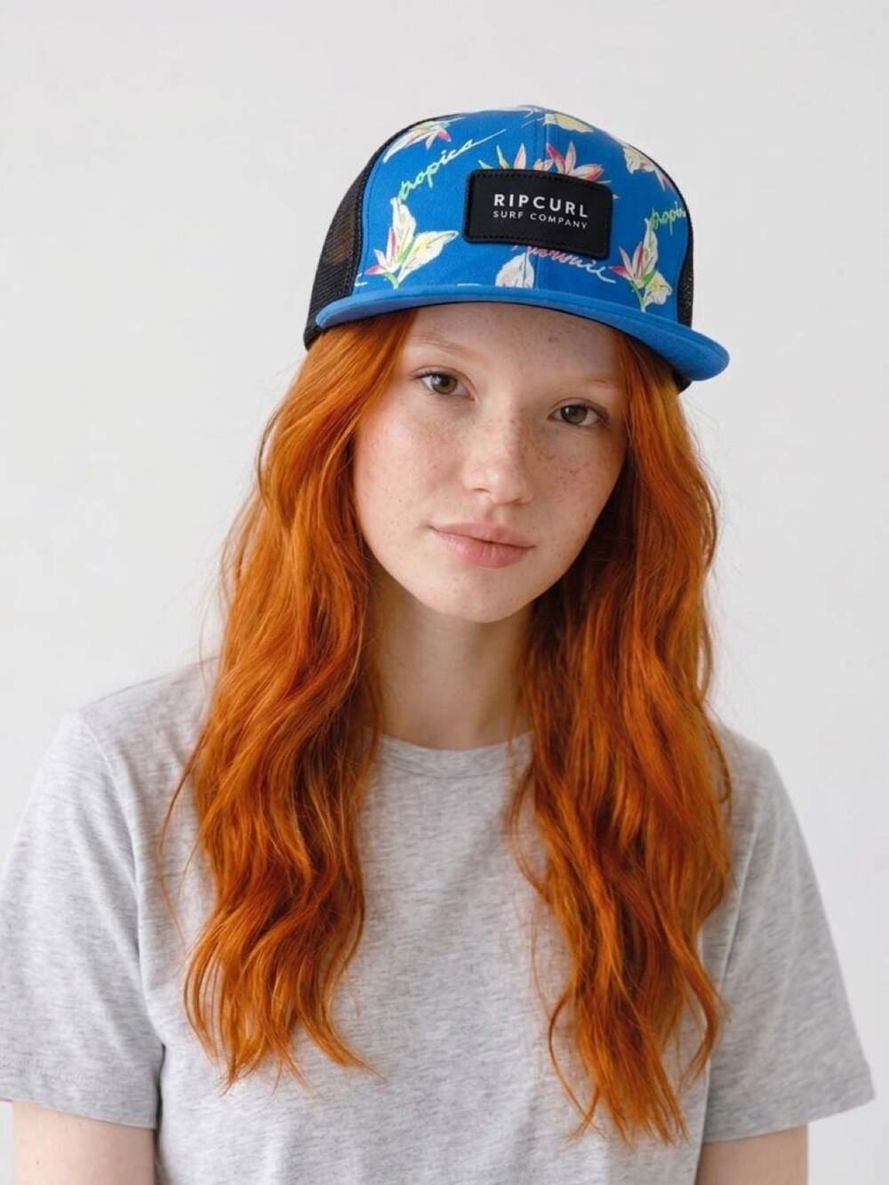 Rip Curl Surf Company Tropical Floral Print High Profile Snapback Trucker Hat